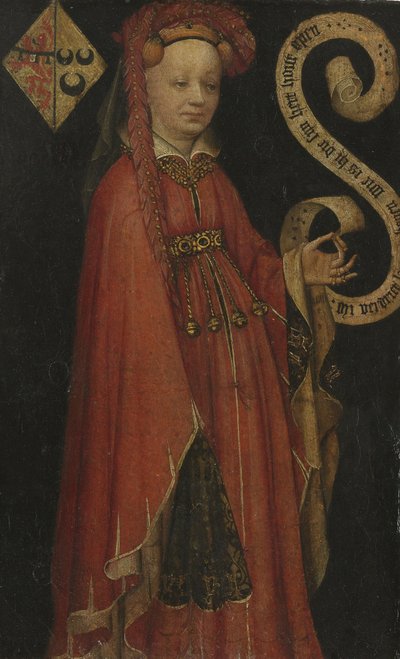 Portret van Lysbeth van Duvenvoorde, ca. 1430 door Unbekannt Unbekannt